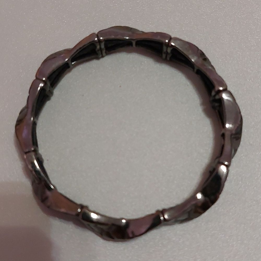 Lia Sophia Sync Swivel Hematite Tones Stretch Bracelet